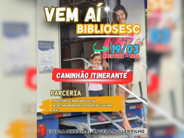 Marilândia do Sul recebe BiblioSesc nesta terça-feira