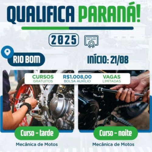 RIO BOM: Rio Bom recebe curso gratuito de Mecânico de Motos com bolsa de R$1 mil para participantes