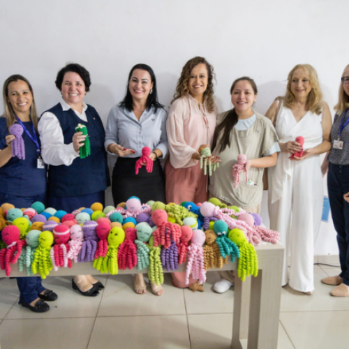 Prefeitura de Apucarana doa 100 polvinhos de crochê para UTI Neonatal do Hospital da Providência